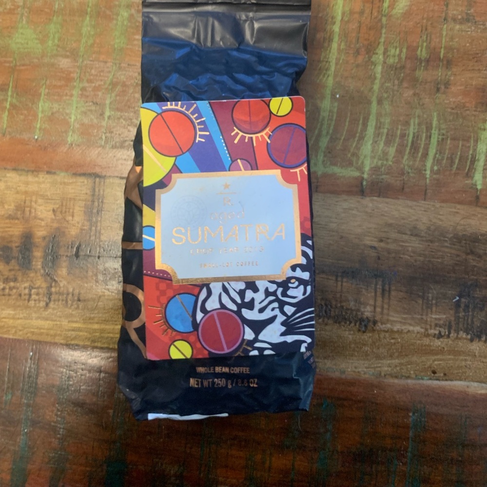starbucks reserve decor coffee taster card beans Aged SUMATRA crop 2013 8.8 oz